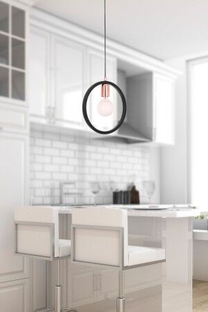 Ürgüp Single Pendant Lamp Black Modern Pendant Lamp Kitchen Living Room Pendant Lamp Chandelier 5006-1-BL - Apliqa
