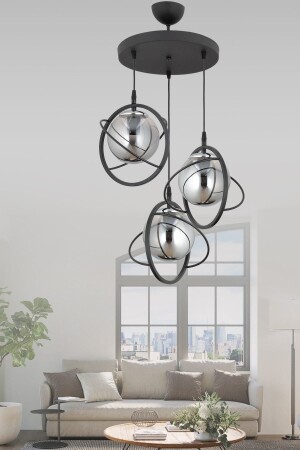 Urla 3 Lü Modern Füme Glop Camlı Sarkıt Avize URLA 3 LÜ - ESSLİGHT