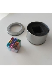 Ürün Kesinlikle 5mm (son Resimde Kumpasla Ölçülmüş Resim Mevcut.- Neodyum Renkli Küp Mıknatıs Toplar Neodyum Neocube 5mm 6 Renk 216 adet - NEOCUBE