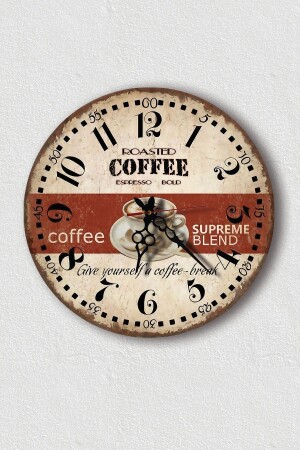Uv Kitchen Wall Clock- Coffee Wall Clock- Home- Kitchen- Wall Clock - Wooden Factory
