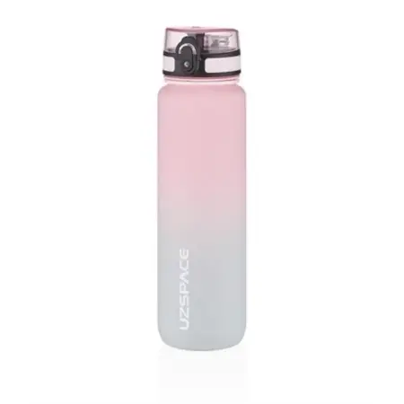 Uzspace 1000ml Büyük Boy Çift Renk Softtouch Ff Collection Tritan Su Matarası Pembe-Gri - Uzspace