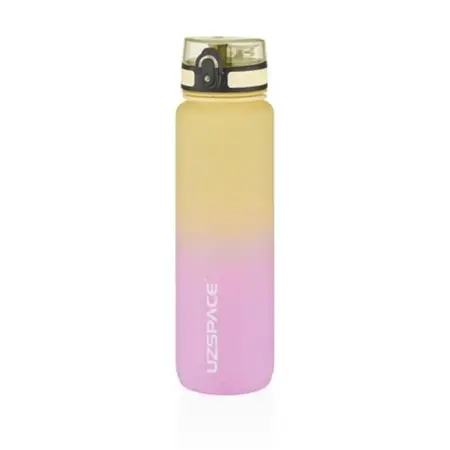 Uzspace 1000ml Büyük Boy Çift Renk Softtouch Ff Collection Tritan Su Matarası Sarı-Pembe - Uzspace