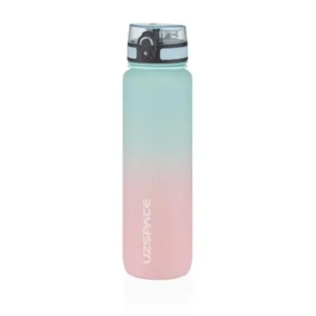 Uzspace 1000ml Large Size Two-Tone Softtouch FF Collection Tritan Water Bottle Green-Pink - Uzspace
