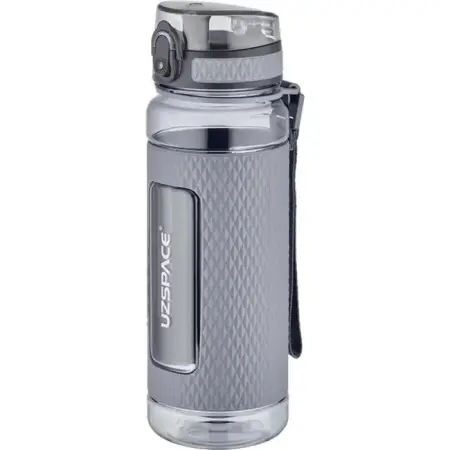 Uzspace 800ml Tritan Su Matarası Silikon Korumalı Kaydırmaz Gövde Gri - Uzspace