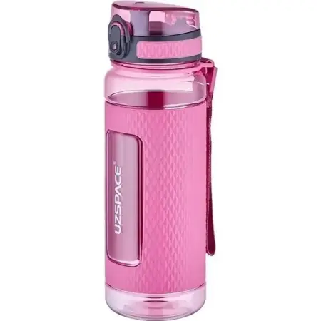Uzspace 800ml Tritan Su Matarası Silikon Korumalı Kaydırmaz Gövde Pembe - Uzspace