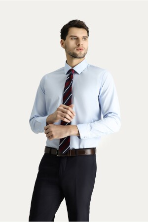 Uzun Kol Slim Fit Dar Kesim Non Iron Ütü Gerektirmeyen Pamuklu Gömlek - Kiğılı