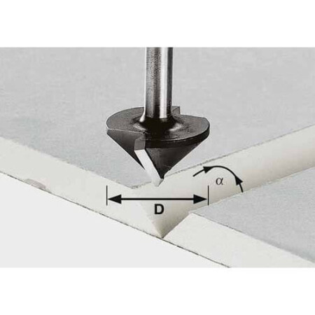 V-groove cutter FESTOOL HW S8 D12.5/45° shank 8mm - FESTOOL