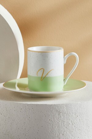 V Letter Single Porcelain Coffee Cup 100 Ml 153. 03. 06. 9093 - Karaca