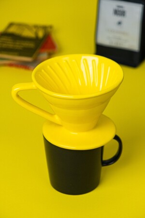 V60 02 Handmade Ceramic Dripper (yellow), Ceramic Coffee Brewing Equipment, Handmade 6012 - Genel Markalar