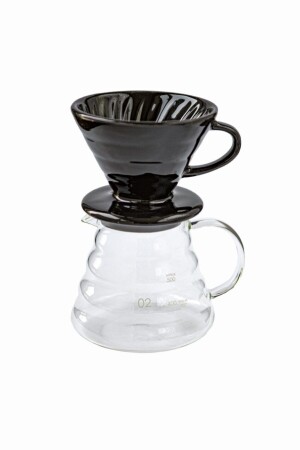 V60 Coffee Brewing Meet Set Black Dripper and 600 ml Coffee Jug KDS600 - Genel Markalar