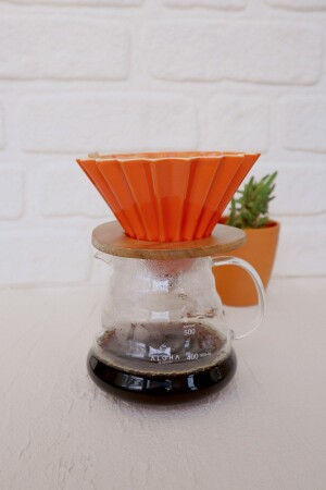 V60 Dripper with Wooden Stand - Orange ASD-20 - Epinox