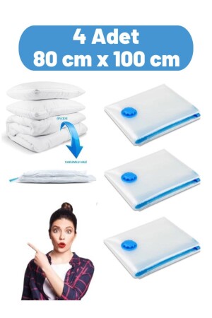 Vacuum Bag Duvet Bag Suitcase Organizer Wardrobe Organizer Vacuum Bag 80*100 4 Pieces - Gogidigo Aradığın O