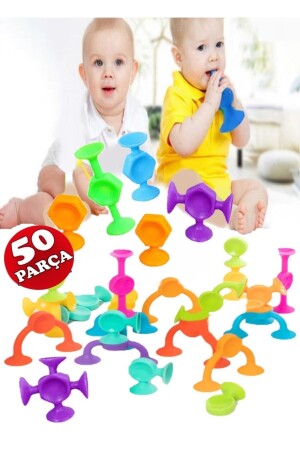 Vacuum Molecule with Suction Cup 50 Pieces Without Box Building Silicone Blocks Popit Sensory Educational Toy HYD-6472532-0145 - Hyd 