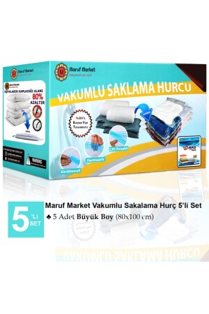 Vacuum Storage Bag Set 5-Piece 80x100cm Large Size Pillow Winter Clothes Blanket And Quilt Bagpack 5-Piece80x100 - ÜLBAG
