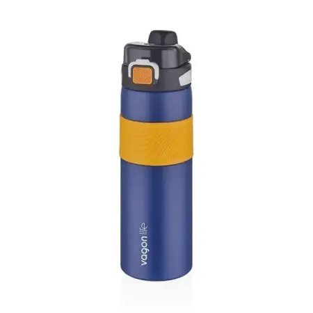 Vagonlife Çelik Termos 800 ML Büyük Boy Pipetli-Pipetsiz İçim Kaydırmaz Gövde Lacivert - VAGONLIFE