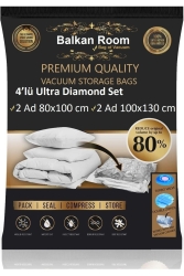 Vakum Hurcu 4’lü Ultra Diamond Set Vakumlu Hurç Vakumlu Poşet BalkanRoom1034d - Balkan Room