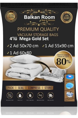 Vakuumbeutel 4-teilig Mega Gold Set Vakuumbeutel Vakuumbeutel - Balkan Room
