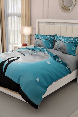 Valentine's Day Double Duvet Cover Set 100% Cotton Satin Moonlight MONOHOME25168 - Monohome