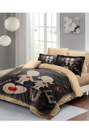 Valentine's Day Double Duvet Cover Set 100% Cotton Satin You Have My Heart MONOHOME24994 - Monohome