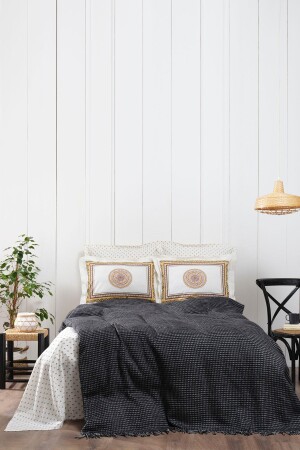 Valley Black Double Blanket Set 200. 21. 01. 0588 - Karaca Home