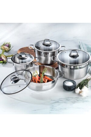 Vals Steel Cookware Set 8 Pieces-Inox - Schafer