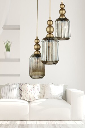Vamos 3. Chandelier with Antique Smoked Glass BEG1273BEG03 - Begüsa