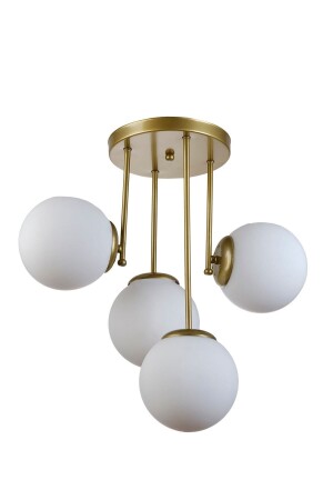 Vanessa Modern Design Living Room Kitchen Bedroom Antique Color White Glass 4-Piece Chandelier 172478 - Modavize