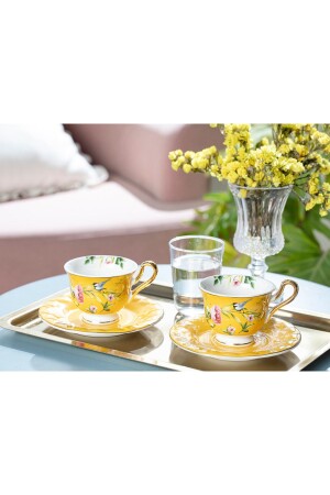 Vanilla New Bone China Set of 2 Coffee Cups 90 ml Yellow 10031376 - English Home