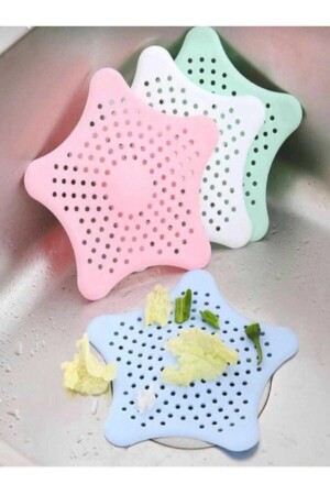 Vantuzlu Silikon Kaymaz Yıldız Lavabo Süzgeci - Rose