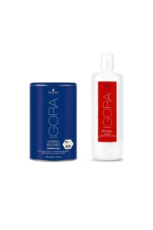 Vario Blond Super Plus Beyaz Acıcı 450 gr - Krem Oksidan %9 30v 1000 ml - Igora