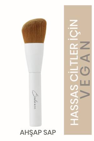 Vegan Angled Face Contour Makeup Brush-v704-wooden Handle 14cm - Soho N.Y.C.