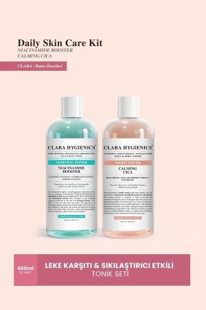 Vegan Face and Body Daily Care Tonic Set CHB300 Containing Niacinamide Cica with Anti-Blemish Firming Effect - Clara Hygienics