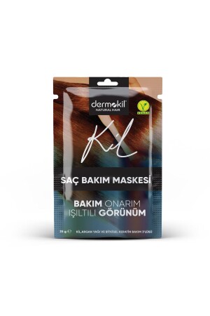 Vegan Hair Care Mask Clay Argan Oil And Herbal Keratin Care 3 Pack - Dermokil