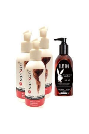 Vein Defense Cream, cellulite, knee, leg Care Cream 120 Ml 3 Pieces + Playboy Massage Oil elmr7765 - Varison