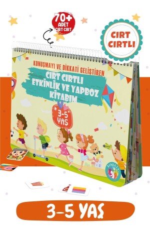 Velcro Activity - Puzzle and Activity Book for 3-5 Years Old - Book That Develops Visual Perception and Attention - Bunbaza