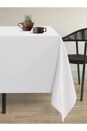 Velvet Textured Snow White Carefree Tablecloth - Demor Home