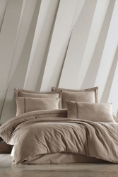 Venice Bej Çift Kişilik %100 Pamuk Naturel Nevresim Takımı M-099-01-003-02 - ZEBRA CASA