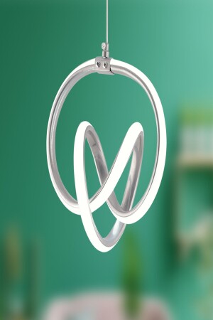 Venita Chrome Modern Pendant Lamp LED Chandelier White Light Living Room Kitchen Room LED Chandelier - Dekorluna