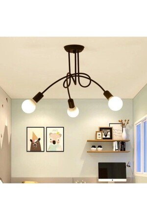 Venita Modern Black Design Triple Chandelier marlasiyah - ABAJUR EVİM