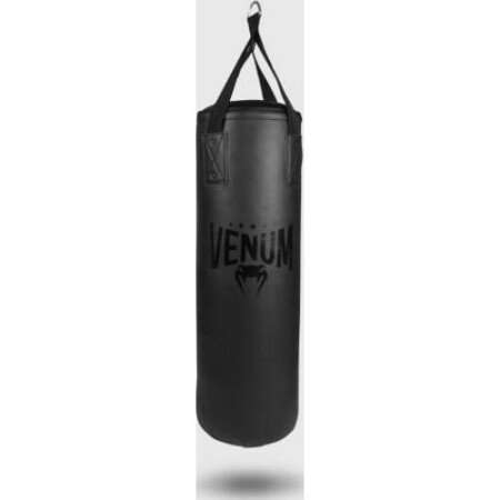 Venum Origins Boxsack – Schwarz/Schwarz (mit Befestigungselementen) - Venum