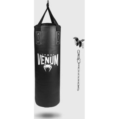 Venum Origins Punching Bag – Black/White (with mounting elements) - Venum