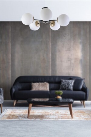 Venus 5-Piece White Glass Chandelier 8507-5 - Lumexx