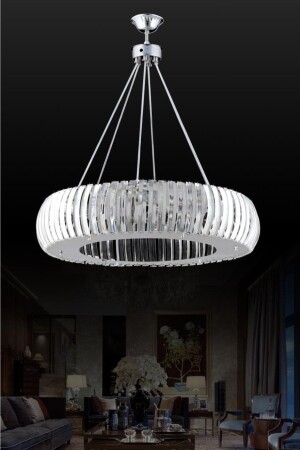 Venus 60cm Silver Luxury Crystal Stone Chandelier 1605040012598 - İstanbul Avize