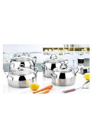 Venus 8 Piece Steel Cookware Set Silver 4213092848 - Evimsaray