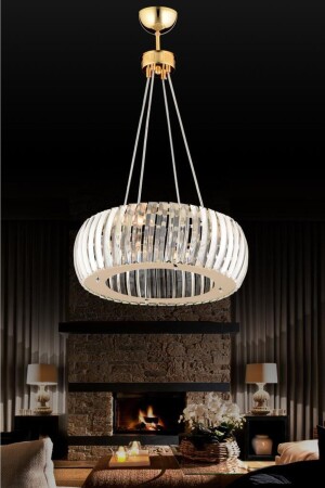Venus Gold 40 Cm Crystal Stone Chandelier 1605040012212 - İstanbul Avize