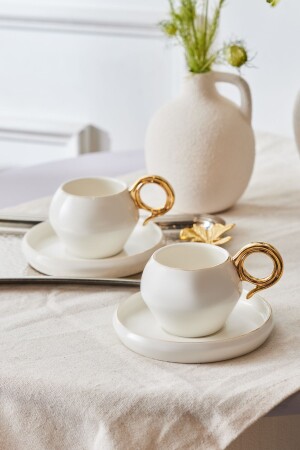 Venüs Gold Coffee Cup Set for 2 Persons 135 ml 153. 03. 05. 0142-1 - Karaca