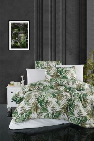 Verde Doppelbett-Bettbezug-Set Ranforce, Baumwolle, Grün, 200 x 220. M000101 - Mulberry