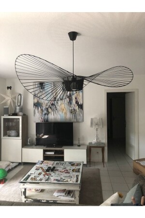Verkabelter stilvoller schwarzer Metall-Hängelampen-Kronleuchter 12032023TelliMetalAvizeEY - VİSENTE HOME