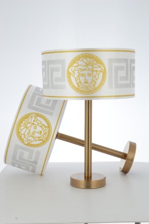 Versace Bronze White 2 Lampshade Versace Bronze Lampshade - AbajurAksesuar