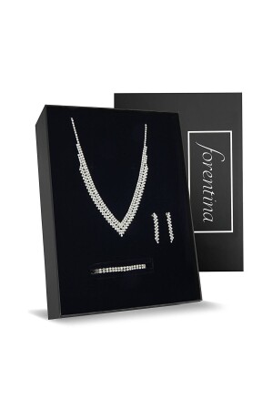 Versilbertes Halskette-Ohrring-Armband-Schmuckset Ps2174 - Forentina